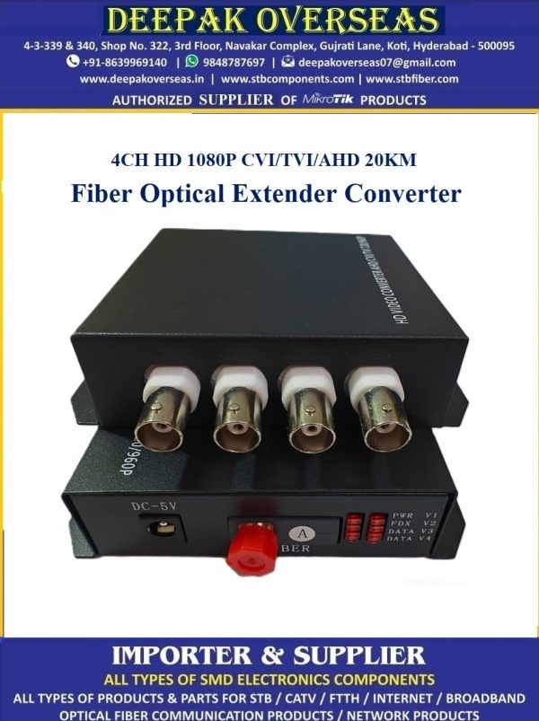 720P 960P 1080p 4 channel HD CVI/AHD/TVI Coaxial BNC Media converter - Image 2
