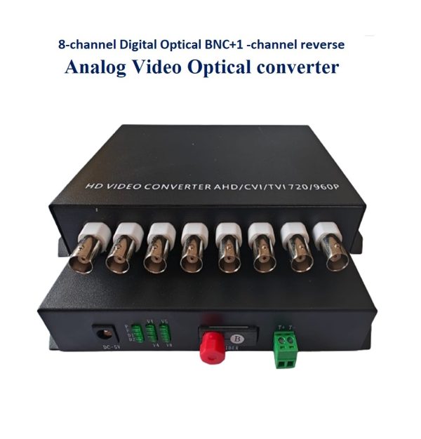 8-channel Digital Optical BNC+1 -channel reverse RS485 Analog Video Optical Converter - Image 3