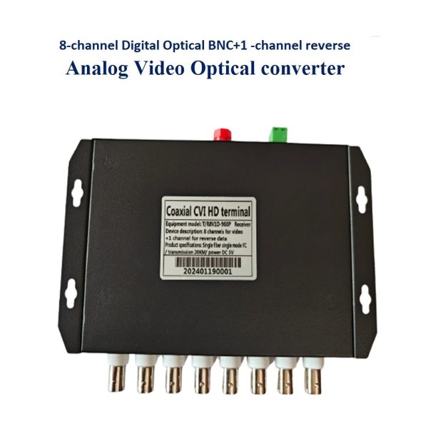 8-channel Digital Optical BNC+1 -channel reverse RS485 Analog Video Optical Converter - Image 4