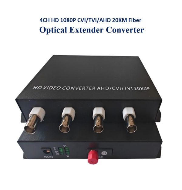 4CH HD 1080P CVI/TVI/AHD 20KM Fiber Optical Extender Converter - Image 4