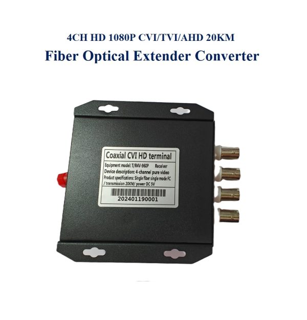 720P 960P 1080p 4 channel HD CVI/AHD/TVI Coaxial BNC Media converter - Image 4