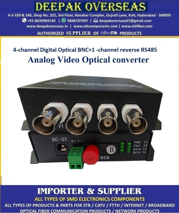 8-channel Digital Optical BNC+1 -channel reverse RS485 Analog Video Optical Converter
