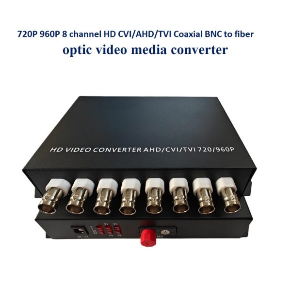 720P 960P 8 channel HD CVI/AHD/TVI Coaxial BNC to fiber optic video media converter - Image 2