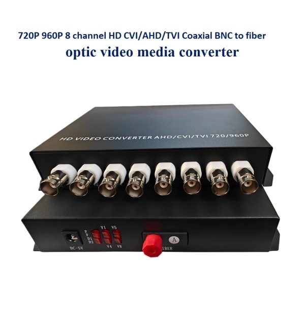 720P 960P 8 channel HD CVI/AHD/TVI Coaxial BNC to fiber optic video media converter - Image 3