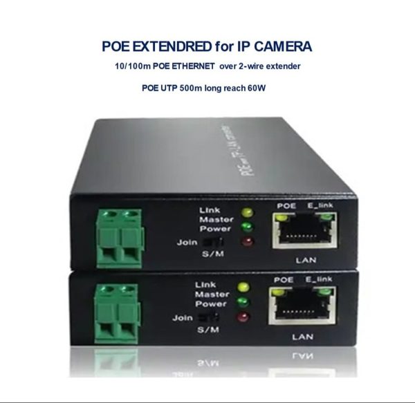 500M Long Range 2-Wire to PoE Converter