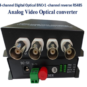 4-channel Digital Optical BNC+1 -channel reverse RS485 Analog Video Optical converter