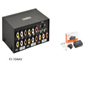 FJ-104AV 4 PORT AV SPLITTER RGB: Bandwidth 250MHz-(AV-SERIES)
