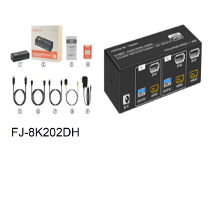 8K HDMI TO DP dual-screen switch FJ-8K202DH