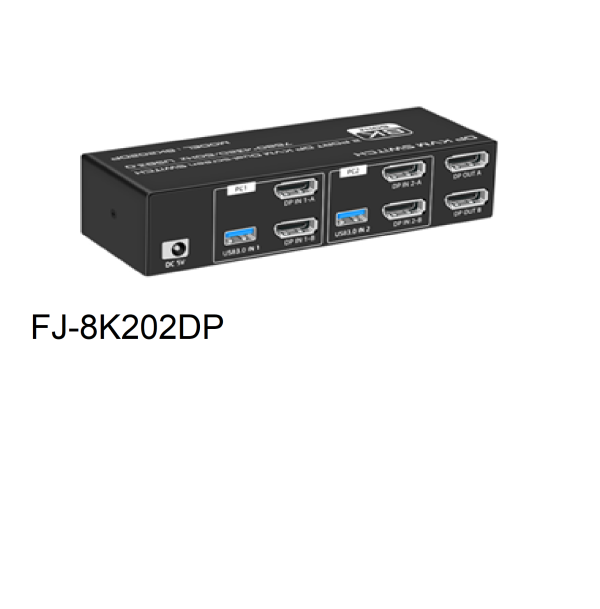 8K HDMI TO DP dual-screen switch  FJ-8K202DP
