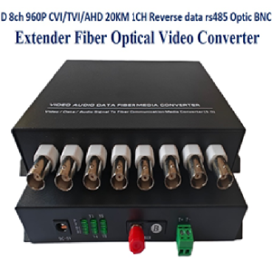 HD 8ch 960P CVI/TVI/AHD 20KM 1CH Reverse data rs485 0ptic BNC Extender Fiber Optical Video Converter