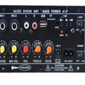Bluetooth radio, USB, TF, dual MIC inputs, remote control