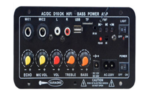 Bluetooth radio, USB, TF, dual MIC inputs, remote control