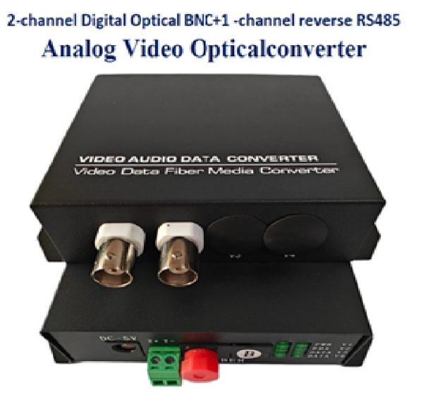 2-channel Digital Optical BNC+1 -channel reverse RS485 Analog Video Opticalconverter