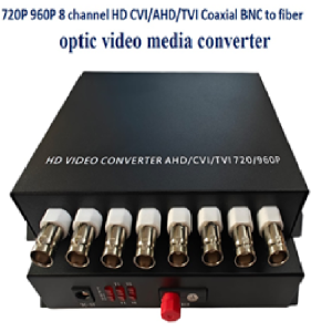 720P 960P 8 channel HD CVI/AHD/TVI Coaxial BNC to fiber optic video media converter
